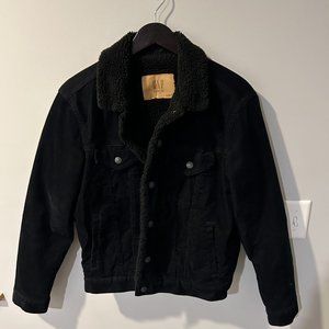 Black Corduroy Sherpa Line Jacket